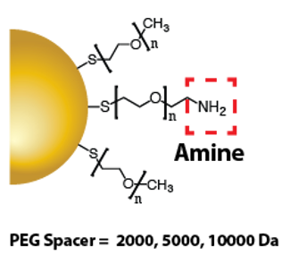 Gold Nanoparticles - Amine, 200 nm, 5 kDa PEG, 3 mL