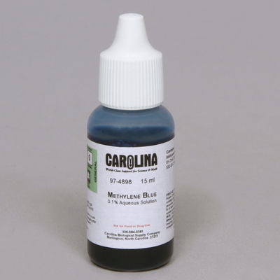 Solution, Methlylene Blue, 0.1% Aqueous, Lab Grade, 15-mL bottle