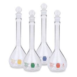 DWK Life Sciences KIMAX® Color-Coded Volumetric Flasks, Class A with TS Stoppers