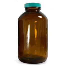 Qorpak® Amber Wide Mouth Packer Bottles with Thermoset F217 AND PTFE Lined Cap