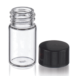 DWK Life Sciences WHEATON® Lab File® Clear Sample Vials, Shorty Vials with Rubber Lined Caps Attached