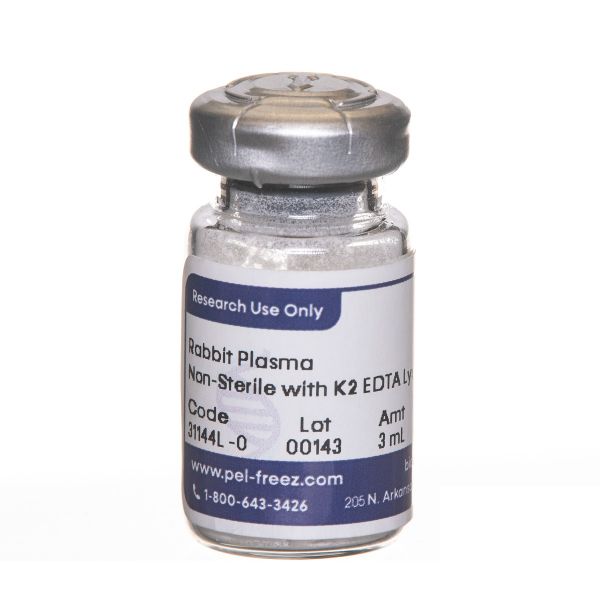 Rabbit Plasma Non-Sterile with K2 EDTA Lyophilized Young