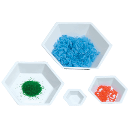 Heathrow Scientific® Hexagonal Weigh Boats - White Antistatic Hexagonal Weigh Boats, Small, 38 x 25 x 9 mm - 500 ea