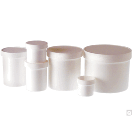 Qorpak® White Polypropylene Jars, White Polypropylene Unlined Cap