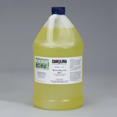 Buffer Solution, pH 7, Color Coded, Yellow, Laboratory Grade, 3.8 L