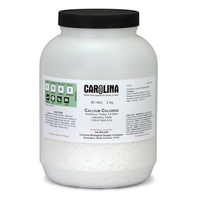 Calcium Chloride, Anhydrous, Pellets, 4 to 8 Mesh, Laboratory Grade, 2 kg