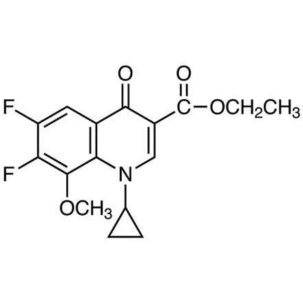 Ethyl 1-Cyclopropyl-6,7-difluoro-1,4-dihydro-8-methoxy-4-oxo-3-quinolinecarboxylate, CAS RN: 112811-71-9, Product Number: E1147