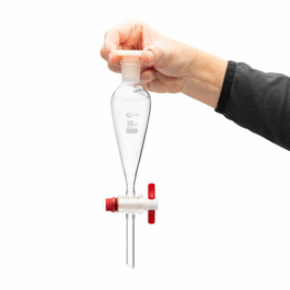 United Scientific™ Separatory Funnels, Borosilicate Glass - Separatory Funnels, Borosilicate Glass, PTFE stopcock, Plastic stopper, 250 mL - 2 ea