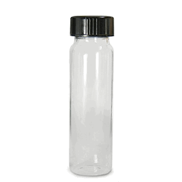 Qorpak® Screw Thread Sample Vials, Clear Glass, Black Phenolic PolyCone Lined Cap
