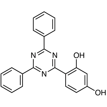 2-(2,4-Dihydroxyphenyl)-4,6-diphenyl-1,3,5-triazine, CAS RN: 38369-95-8, Product Number: D4819