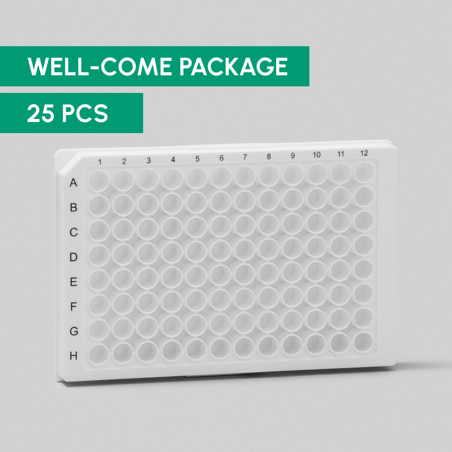 WELL-come Package, 96-well plates, 25 pieces, white