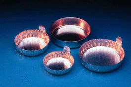 Crimped Aluminum Weighing Dishes with Tab - Crimped Aluminum Weighing Dishes, 2 in. (43 mm) - 1000 ea