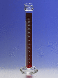 Corning® PYREX® Lifetime Red®, Single Metric Scale Cylinders with Reinforced Bead