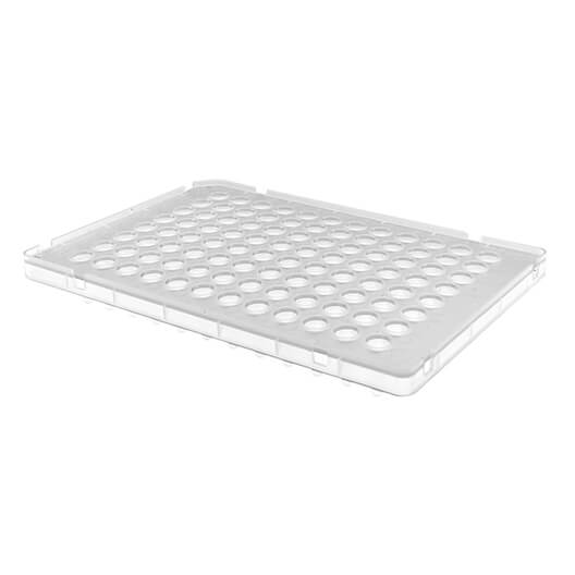 96-well PCR plate. 0.1mL Semi-skirted. Low Profile. Elevated skirt for ABI. Clear.