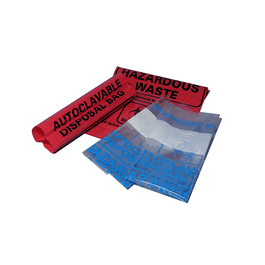 MTC Bio™ Autoclave and Biohazard Bags - 12.2 x 26 in. (31 x 66 cm) Clear Autoclavable Biohazard Bag w/blue printed markings, 4 packs of 50 - 200 ea