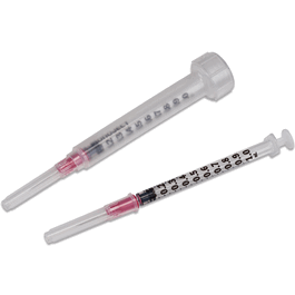 Covidien Monoject™ Sterile Standard Rigid Pack Tuberculin Syringes - Covidien 1 mL Tuberculin (TB) Syringe, 27G x 1/2 in. Detachable Needle, Sterile, Rigid Pack, 100/bx, 5 bx/cs - 500 ea
