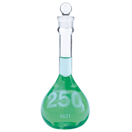 DWK Life Sciences KIMAX® Class A Serialized and Certified Heavy Duty Wide Mouth Volumetric Flasks with Glass Stopper