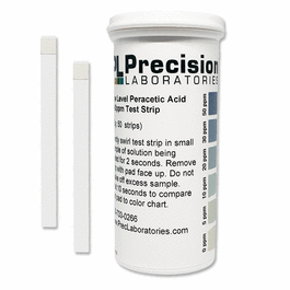 Precision Laboratories Low Level Peracetic Acid Test Strips, 50ppm
