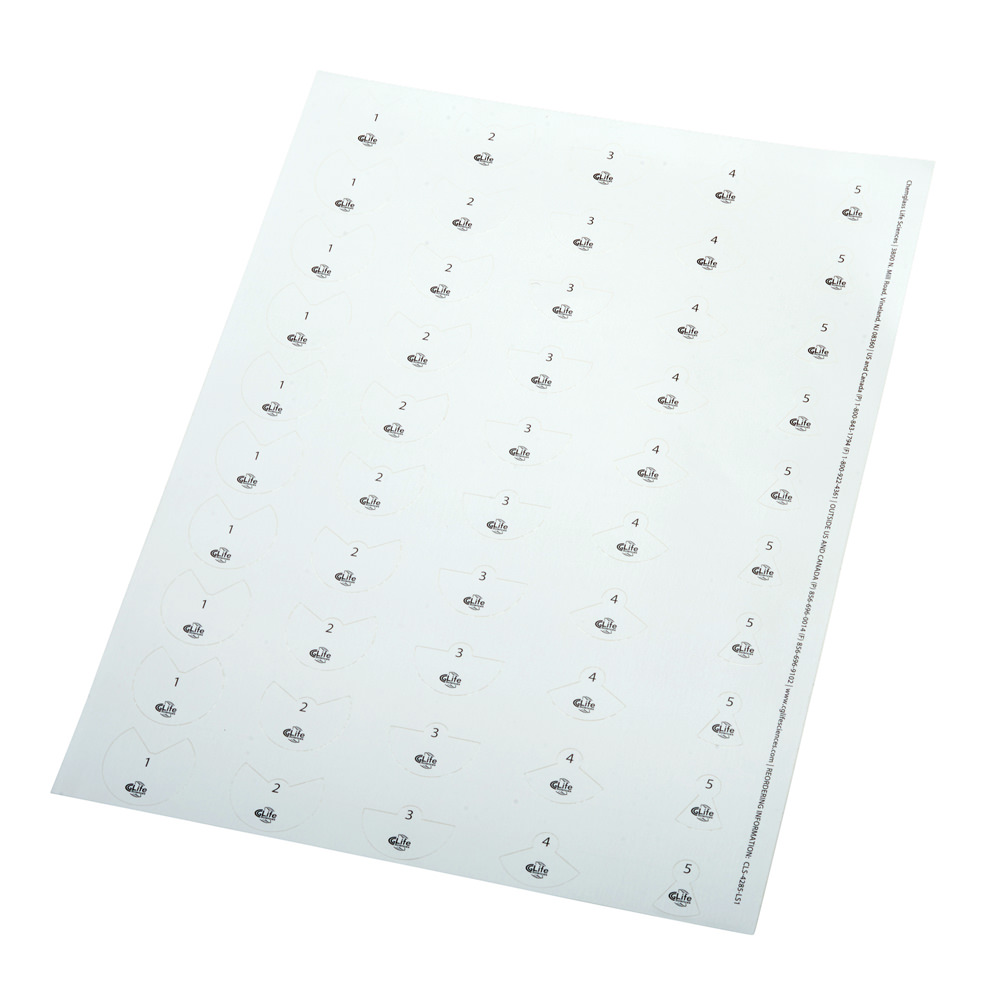 Vent Control Label, 50mL Bio-Reaction Tube, Sheet, Non-sterile