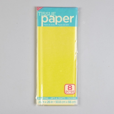 Yellow Tissue Paper, pack of 8