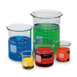Corning® PYREX® Beakers, Low Form, Double Scale, Graduated - PYREX 20 mL Low Form Griffin Beaker - 1 ea