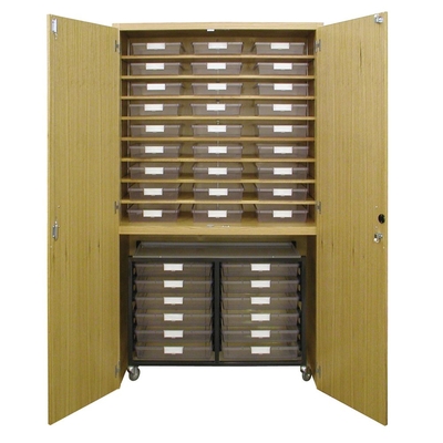 Tote Tray Storage Cabinet with Mobile Tote Tray Cart Bundle (443 lbs.)