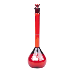 Vee Gee Scientific® Sibata® Low Actinic Amber Glass Volumetric Flasks, Class A with TS Stoppers