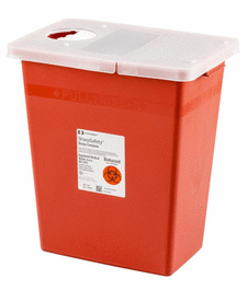 Covidien Monoject™ Large Volume Sharps Containers with Hinged Lid and Rotor Opening
