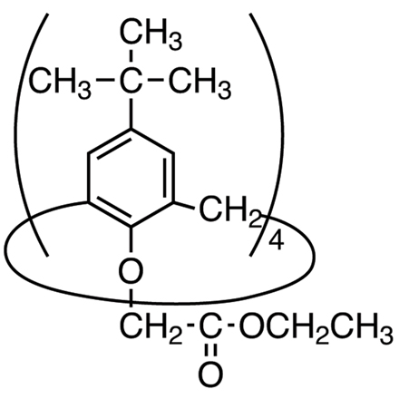Tetraethyl 4-tert-Butylcalix[4]arene-O,O',O'',O'''-tetraacetate, CAS RN: 97600-39-0, Product Number: T2563