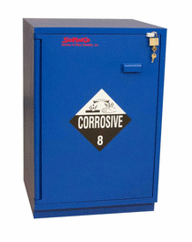 SciMatCo Under-the-Counter, Corrosive Cabinets, Partially Lined - Under-the-Counter, Corrosive Cabinet, Partially Lined, 47 in., Double Door, Blue - 1 ea