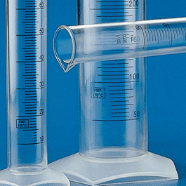 Globe Scientific® Graduated Cylinder, PMP, Blue Printed Graduations, Class B