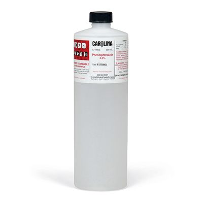 Phenolphthalein, 0.5% in Alcohol, Laboratory Grade, 500 mL