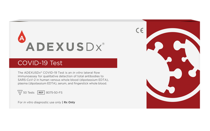 ADEXUSDx® COVID-19 Antibody Test Case in Boxes of 50 w. Lancets 