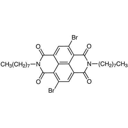 2,6-Dibromo-N,N'-di-n-octyl-1,8:4,5-naphthalenetetracarboxdiimide, CAS RN: 926643-78-9, Product Number: D4946