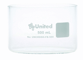 United Scientific™ CrystalClear™ Crystallizing Dishes - United Scientific CrystalClear Crystallizing Dish 1000mL, Flat Bottom, Borosilicate Glass - 3 ea