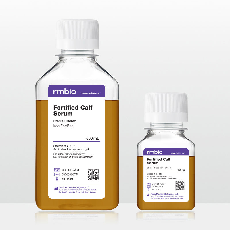 Iron fortified bovine calf serum, US origin