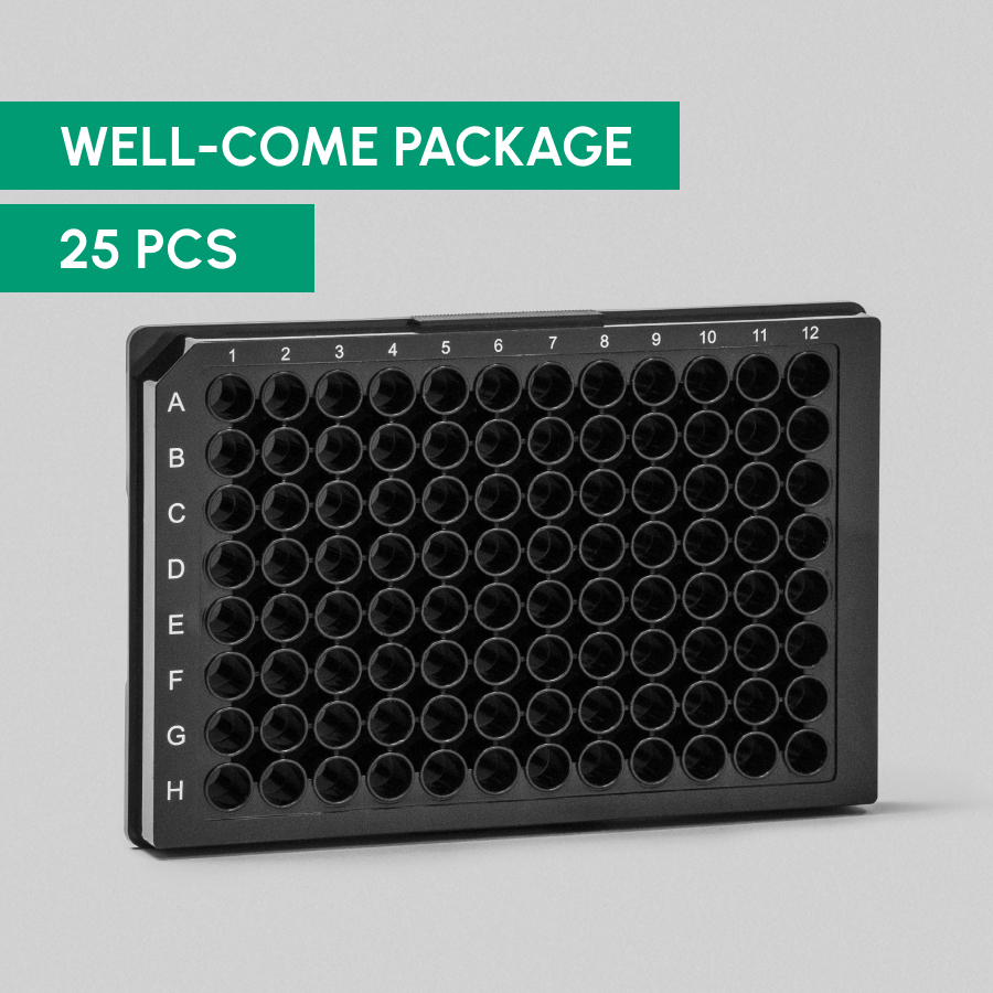 WELL-come Package, 96-well plates, 25 pieces, black