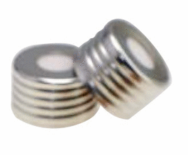 PerkinElmer® Pre-Assembled Magnetic Steel Screw Caps with Septa