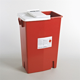 Covidien PG II Sharps Disposal Containers with Gasketed Hinged Lid