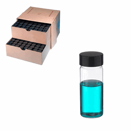 DWK Life Sciences Clear Sample Vials in Lab File® with Rubber Lined Caps Attached