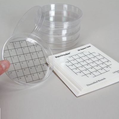 PetriStickers™, 32-Square Grid, 3", Pack of 36