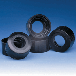 DWK Life Sciences Black Phenolic Open-Top Screw Caps, Unlined