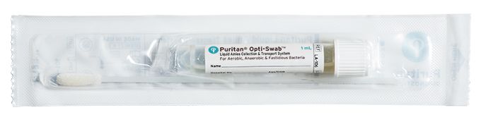 Puritan Opti-Swab Media Transport System - Sterile Elongated Flock Swab 1ml Amies Medium - LA 106