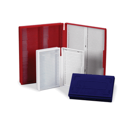 Heathrow Scientific® Standard Microscope Slide Boxes - 25-Place, White, Standard Microscope Slide Box, 141 x 92 x 30 mm - 1 ea