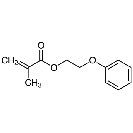 2-Phenoxyethyl Methacrylate (stabilized with HQ + MEHQ), CAS RN: 10595-06-9, Product Number: P2468