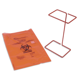 Heathrow Scientific® Biohazard Disposal Bags and Holders - Biohazard Bags, 203 x 305 mm (8 x 12 in.), 1.57 mil. Thick - 500 ea