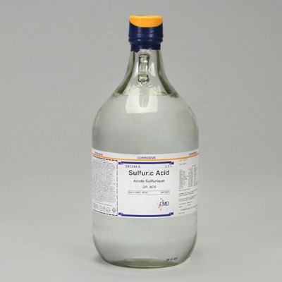 Sulfuric Acid, 18 M (95-98% v/v), Glass Bottle, ACS Grade, 2.5 L
