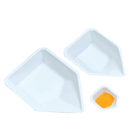 Heathrow Scientific® Antistatic Pour Boat Weighing Dishes - Small, White, Antistatic Pour Boats, 43 x 58 x 13 mm - 500 ea